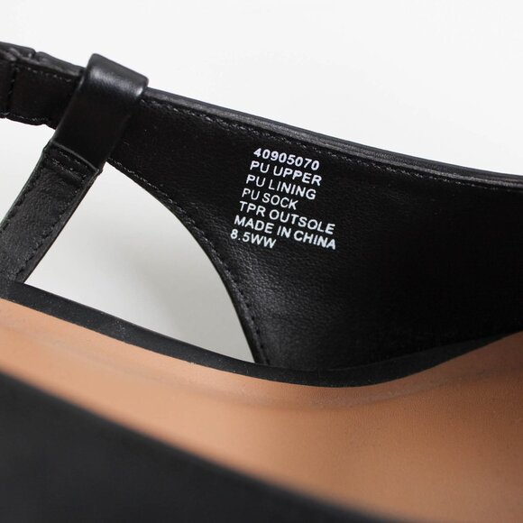 Torrid Size 8.5 WW Black Block Heel Slingback Pumps - Cap Toe - Picture 3 of 5